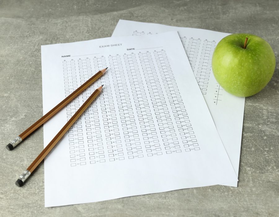 Concept of exams and tests, close up